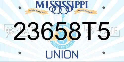 23658T5 Mississippi License Plate
