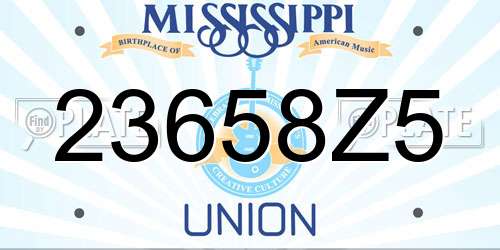 23658Z5 Mississippi License Plate
