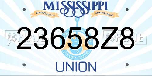 23658Z8 Mississippi License Plate