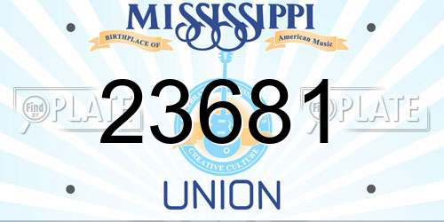 23681 Mississippi License Plate