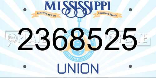 2368525 Mississippi License Plate