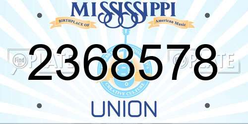 2368578 Mississippi License Plate