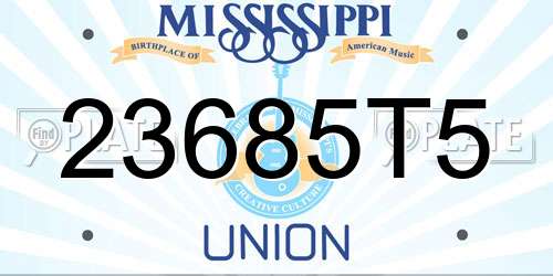23685T5 Mississippi License Plate