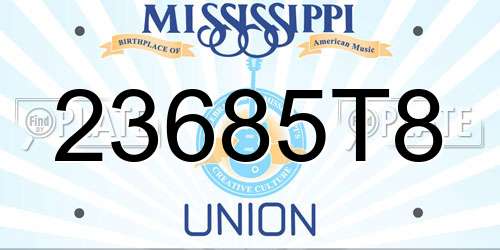 23685T8 Mississippi License Plate