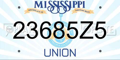 23685Z5 Mississippi License Plate