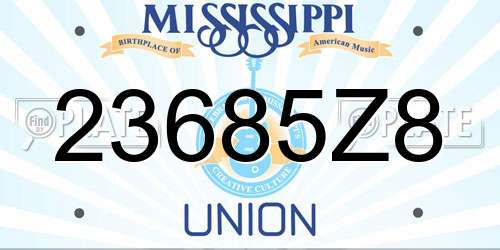 23685Z8 Mississippi License Plate