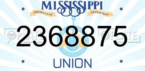 2368875 Mississippi License Plate