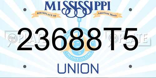 23688T5 Mississippi License Plate