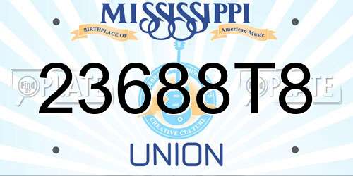 23688T8 Mississippi License Plate
