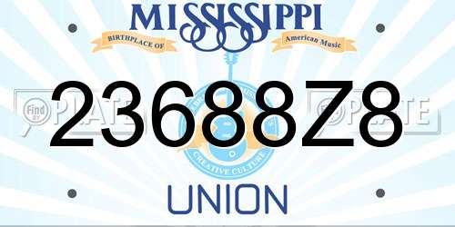 23688Z8 Mississippi License Plate
