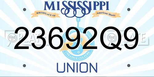 23692Q9 Mississippi License Plate
