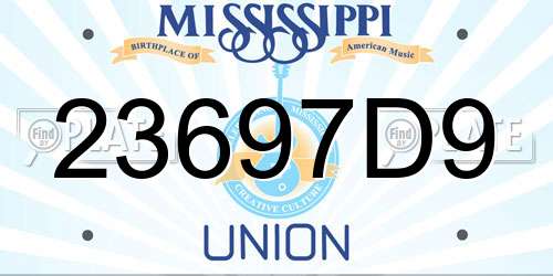23697D9 Mississippi License Plate