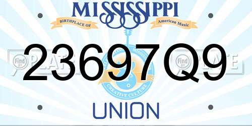 23697Q9 Mississippi License Plate