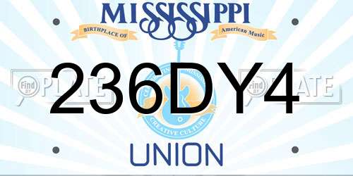 236DY4 Mississippi License Plate