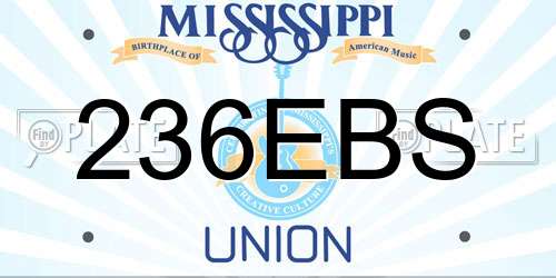 236EBS Mississippi License Plate