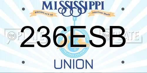236ESB Mississippi License Plate