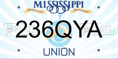 236QYA Mississippi License Plate