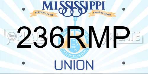 236RMP Mississippi License Plate