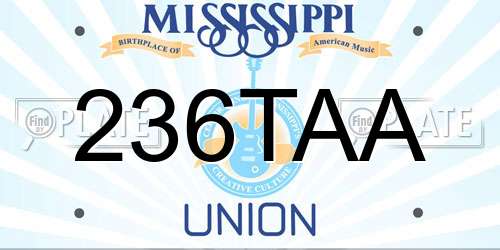 236TAA Mississippi License Plate