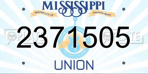 2371505 Mississippi License Plate