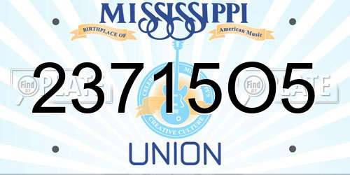 23715O5 Mississippi License Plate