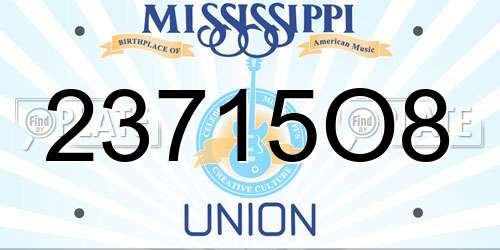 23715O8 Mississippi License Plate
