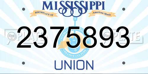 2375893 Mississippi License Plate