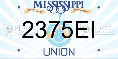 2375EI Mississippi License Plate