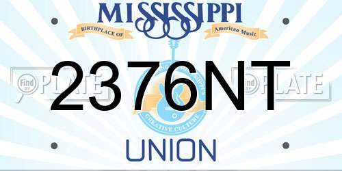 2376NT Mississippi License Plate