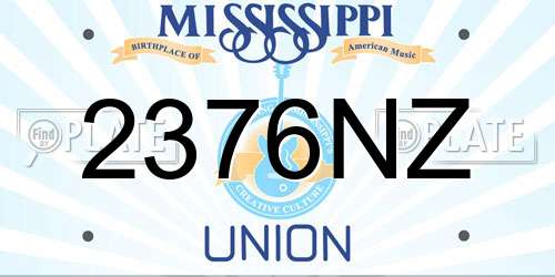 2376NZ Mississippi License Plate