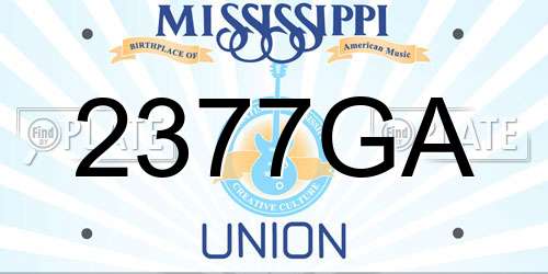 2377GA Mississippi License Plate