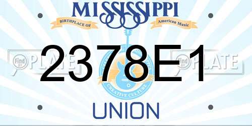 2378E1 Mississippi License Plate