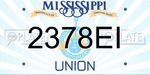 2378EI Mississippi License Plate
