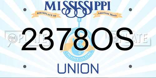 2378OS Mississippi License Plate