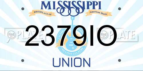 2379IO Mississippi License Plate