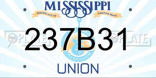 237B31 Mississippi License Plate