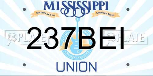 237BEI Mississippi License Plate