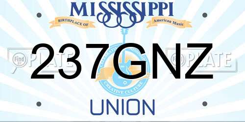 237GNZ Mississippi License Plate