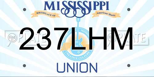 237LHM Mississippi License Plate