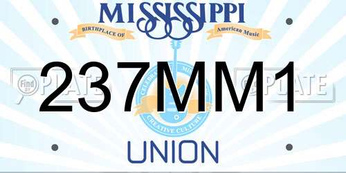 237MM1 Mississippi License Plate