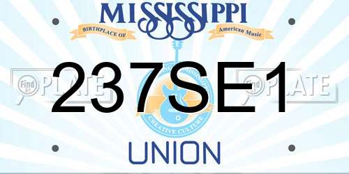 237SE1 Mississippi License Plate