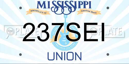 237SEI Mississippi License Plate