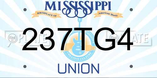237TG4 Mississippi License Plate