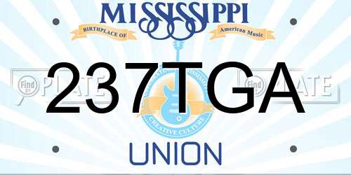 237TGA Mississippi License Plate