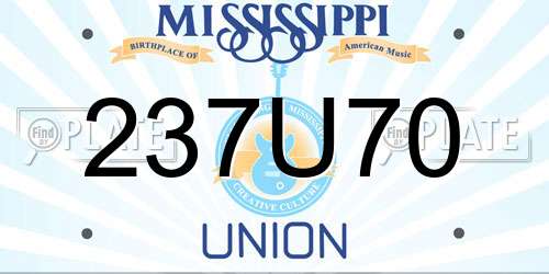 237U70 Mississippi License Plate