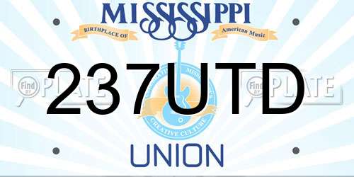 237UTD Mississippi License Plate