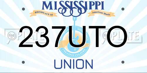 237UTO Mississippi License Plate