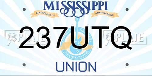 237UTQ Mississippi License Plate