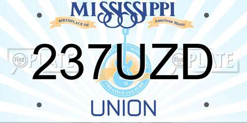 237UZD Mississippi License Plate