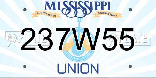 237W55 Mississippi License Plate